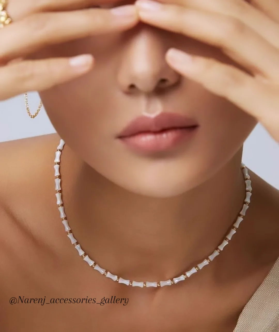 گردنبند و دستبند سنگ صدف طبیعی با تراش خاص کیفیت درجه یک ضمانت اصالت محصول