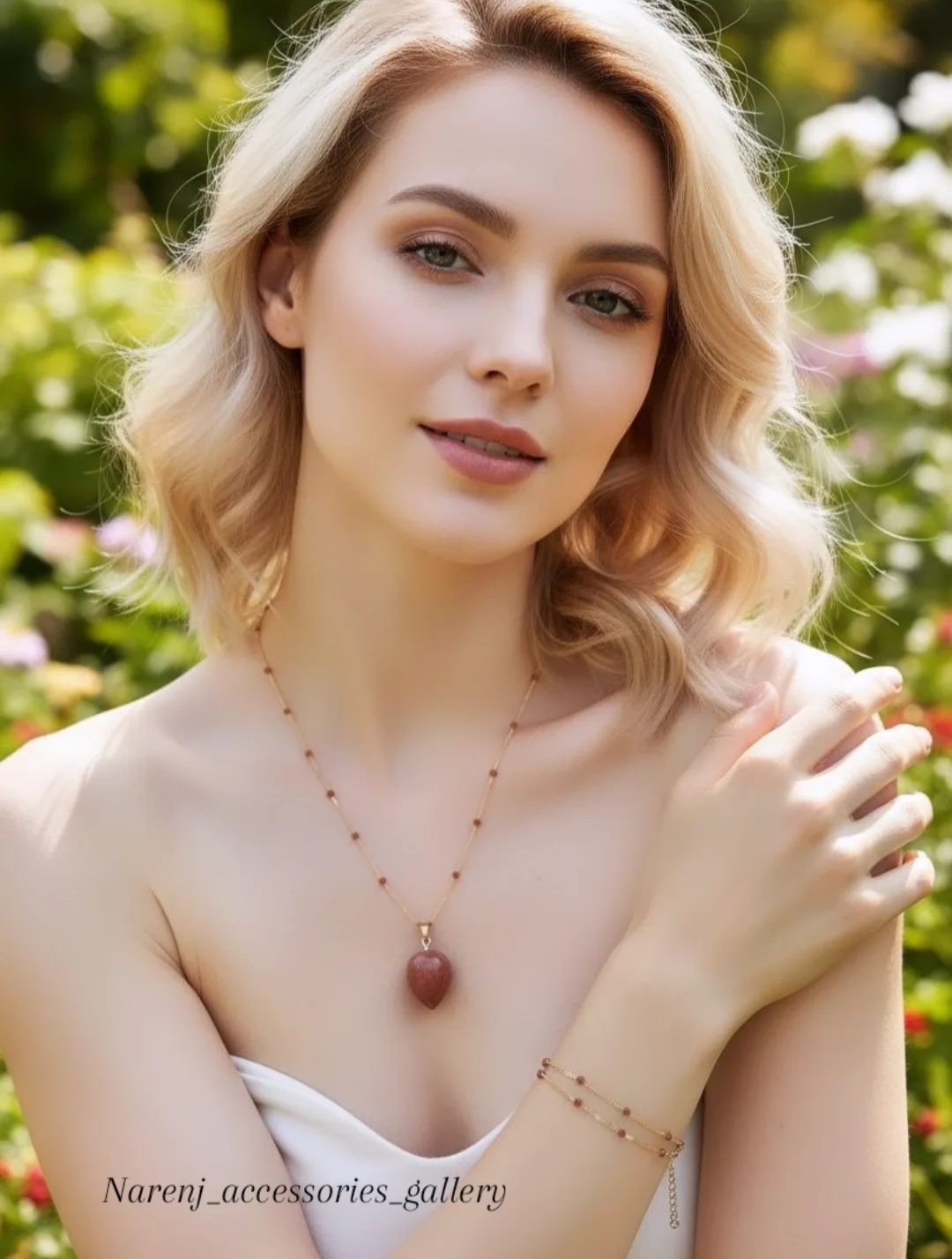 دستبند سنگ دلربا دو لاین با تراش جواهری